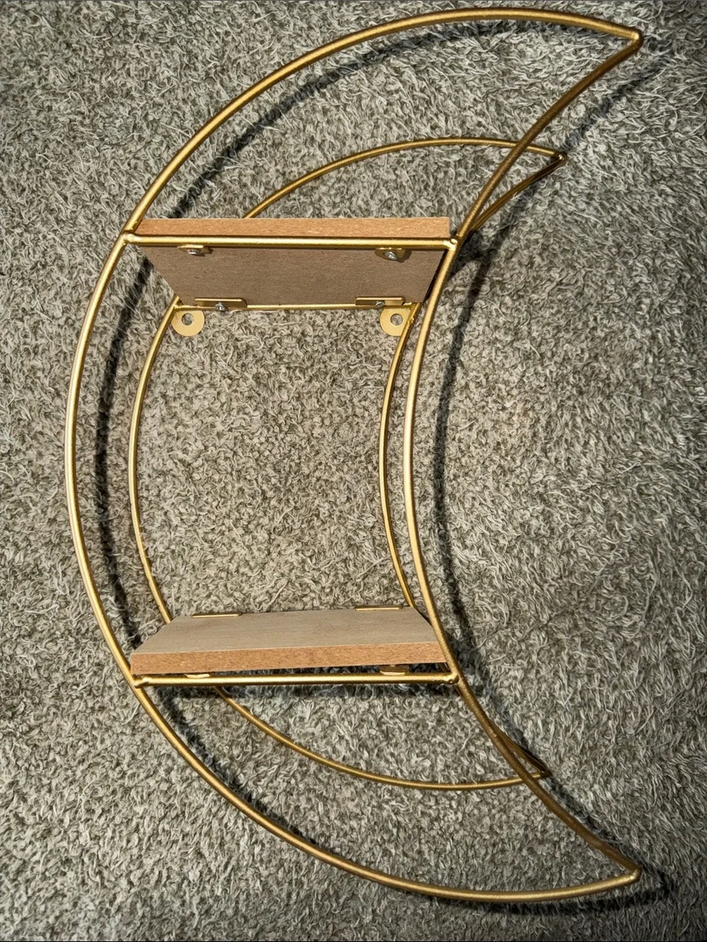 Gold Crescent Wall Shelf - Decorative Moon-Shaped Wall Decor